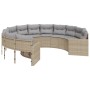 Runder Gartensofa mit beigen Kissen aus synthetischem Rattan. von , Outdoor-Sofas - Ref: Foro24-3318533, Preis: 624,99 €, Rab...