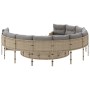 Round garden sofa with beige synthetic rattan cushions by , Outdoor sofas - Ref: Foro24-3318533, Price: 624,99 €, Discount: %