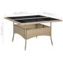 Mesa de comedor de jardín ratán sintético y vidrio beige de vidaXL, Mesas de jardín - Ref: Foro24-310555, Precio: 134,90 €, D...