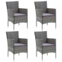 Garden dining chairs 4 units gray synthetic rattan by vidaXL, Garden chairs - Ref: Foro24-310563, Price: 271,96 €, Discount: %