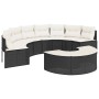 Semicircular garden sofa, 2 pieces, black synthetic rattan by , Outdoor sofas - Ref: Foro24-3262070, Price: 546,00 €, Discoun...