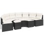 Semicircular garden sofa, 2 pieces, black synthetic rattan by , Outdoor sofas - Ref: Foro24-3262070, Price: 546,00 €, Discoun...