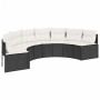 Semicircular garden sofa, 2 pieces, black synthetic rattan by , Outdoor sofas - Ref: Foro24-3262070, Price: 546,00 €, Discoun...