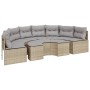 Semicircular garden sofa, 2 pieces, synthetic beige rattan by , Outdoor sofas - Ref: Foro24-3262072, Price: 560,56 €, Discoun...