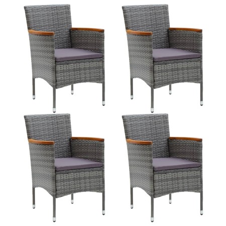 Garden dining chairs 4 units gray synthetic rattan by vidaXL, Garden chairs - Ref: Foro24-310567, Price: 248,92 €, Discount: %