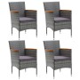 Garden dining chairs 4 units gray synthetic rattan by vidaXL, Garden chairs - Ref: Foro24-310567, Price: 248,92 €, Discount: %