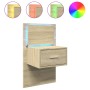 Wall-mounted bedside table with LED lights Sonoma oak by , Nightstands - Ref: Foro24-848161, Price: 68,79 €, Discount: %