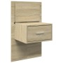 Wall-mounted bedside table with LED lights Sonoma oak by , Nightstands - Ref: Foro24-848161, Price: 68,79 €, Discount: %