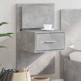 Wall-mounted bedside table with LED lights in concrete gray by , Nightstands - Ref: Foro24-848163, Price: 68,79 €, Discount: %