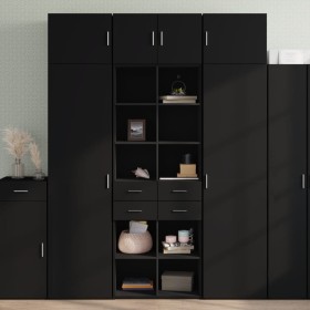 Hoher schwarzer Schrank aus Spanplatte, 70x42,5x185 cm. von , Sideboards - Ref: Foro24-3281463, Preis: 191,54 €, Rabatt: %