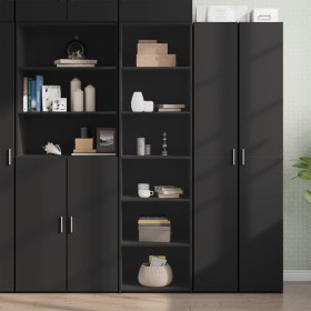 Tall black engineered wood sideboard 50x41x185 cm by , Sideboards - Ref: Foro24-3281681, Price: 130,99 €, Discount: %