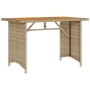 Garden table with beige PE rattan wood surface 110x68x70 cm by , Garden tables - Ref: Foro24-366357, Price: 99,56 €, Discount: %