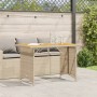 Garden table with beige PE rattan wood surface 110x68x70 cm by , Garden tables - Ref: Foro24-366357, Price: 99,56 €, Discount: %