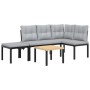 Garden bench cushions 4 pieces steel powder-coated black by , Garden sets - Ref: Foro24-3283652, Price: 287,39 €, Discount: %