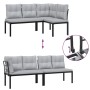 Garden bench cushions 4 pieces steel powder-coated black by , Garden sets - Ref: Foro24-3283652, Price: 287,39 €, Discount: %