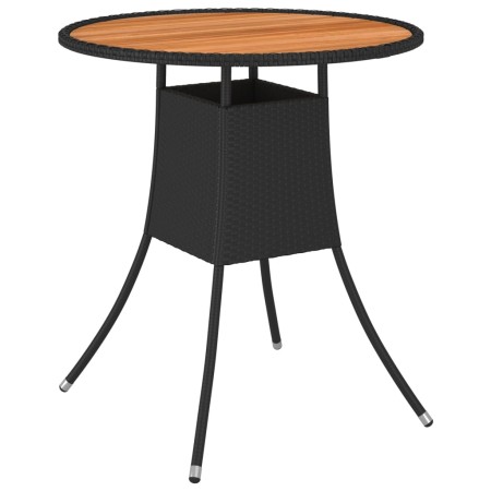 Mesa de comedor de jardín ratán sintético acacia negro Ø 70 cm de vidaXL, Mesas de jardín - Ref: Foro24-310466, Precio: 60,17...