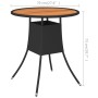 Black acacia synthetic rattan garden dining table Ø 70 cm by vidaXL, Garden tables - Ref: Foro24-310466, Price: 60,17 €, Disc...