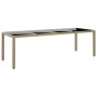 Mesa de jardín superficie de vidrio ratán sintético beige de vidaXL, Mesas de jardín - Ref: Foro24-310594, Precio: 181,88 €, ...