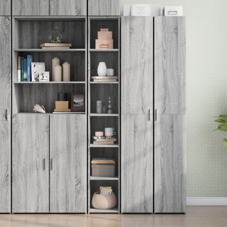 Aparador alto madera de ingeniería gris Sonoma 30x41x185 cm de , Aparadores - Ref: Foro24-846416, Precio: 89,07 €, Descuento: %