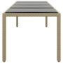 Mesa de jardín superficie de vidrio ratán sintético beige de vidaXL, Mesas de jardín - Ref: Foro24-310594, Precio: 181,88 €, ...