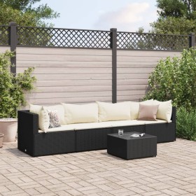 5-piece garden furniture set with black synthetic rattan cushions by , Garden sets - Ref: Foro24-3308008, Price: 317,14 €, Di...