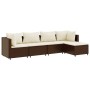 Set muebles de jardín 5 piezas y cojines ratán sintético marrón de , Conjuntos de jardín - Ref: Foro24-3308057, Precio: 280,5...