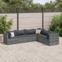 Gartenmöbel-Set 6-teilig mit grauen Polstern aus synthetischem Rattan von , Gartensets - Ref: Foro24-3308138, Preis: 393,99 €...