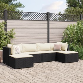 Garden furniture set, 6 pieces, with black synthetic rattan cushions. by , Garden sets - Ref: Foro24-3308240, Price: 340,89 €...