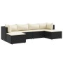 Set muebles de jardín 6 piezas y cojines ratán sintético negro de , Conjuntos de jardín - Ref: Foro24-3308240, Precio: 340,89...