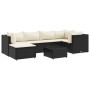 Set de muebles de jardín y cojines 7 pzas ratán sintético negro de , Conjuntos de jardín - Ref: Foro24-3308216, Precio: 445,9...