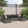 Gartenmöbel-Set 6-teilig mit grauen Polstern aus synthetischem Rattan von , Gartensets - Ref: Foro24-3308242, Preis: 329,41 €...