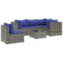 6-piece garden furniture set with gray synthetic rattan cushions by , Garden sets - Ref: Foro24-3308167, Price: 337,49 €, Dis...