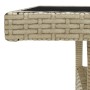 Mesa de comedor de jardín ratán sintético y vidrio beige de vidaXL, Mesas de jardín - Ref: Foro24-310551, Precio: 130,58 €, D...