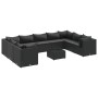 Set de muebles de jardín 10 pzas cojines ratán sintético negro de , Conjuntos de jardín - Ref: Foro24-3308275, Precio: 746,78...