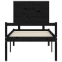 Single bed frame with black solid wood headboard by vidaXL, Beds and slatted bases - Ref: Foro24-3195450, Price: 110,99 €, Di...