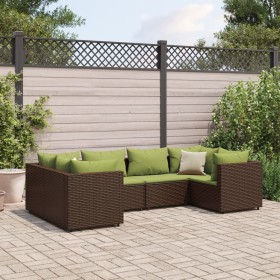 Garden furniture set, 6 pieces, with brown synthetic rattan cushions. by , Garden sets - Ref: Foro24-3308254, Price: 435,66 €...