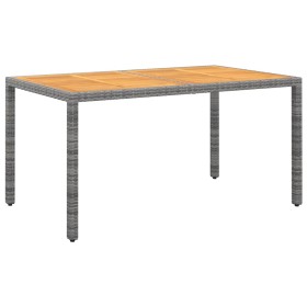 Garden table acacia wood gray synthetic rattan 150x90x75 cm by vidaXL, Garden tables - Ref: Foro24-310579, Price: 144,99 €, D...