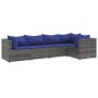 Set de muebles de jardín 5 pzas y cojines ratán sintético gris de , Conjuntos de jardín - Ref: Foro24-3308095, Precio: 309,72...