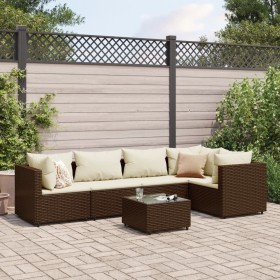 Gartenmöbel-Set, 6-teilig, mit braunen Kunststoff-Rattan-Kissen. von , Gartensets - Ref: Foro24-3308097, Preis: 446,65 €, Rab...