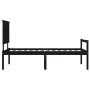 Estructura de cama individual con cabecero madera maciza negro de vidaXL, Camas y somieres - Ref: Foro24-3195450, Precio: 110...