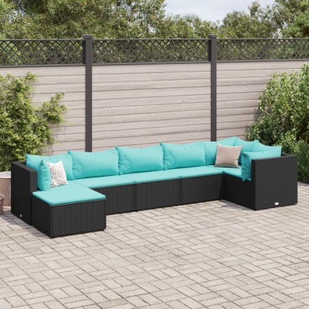 7-piece garden furniture set with black synthetic rattan cushions by , Garden sets - Ref: Foro24-3308228, Price: 453,21 €, Di...