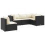 Set de muebles de jardín 5 pzas y cojines ratán sintético negro de , Conjuntos de jardín - Ref: Foro24-3308152, Precio: 425,2...