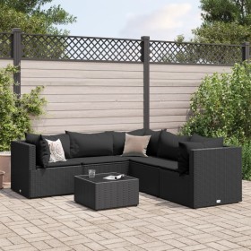 Garden furniture set, 6 pieces, with black synthetic rattan cushions. by , Garden sets - Ref: Foro24-3308131, Price: 457,21 €...