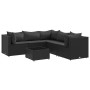 Set muebles de jardín 6 piezas y cojines ratán sintético negro de , Conjuntos de jardín - Ref: Foro24-3308131, Precio: 439,99...