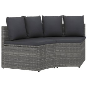 Gartensofa-Set mit Kissen, 2-teilig, graues synthetisches Rattan von vidaXL, Outdoor-Sofas - Ref: Foro24-310468, Preis: 220,9...