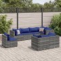 Garden furniture set 8 pieces and gray synthetic rattan cushions by , Garden sets - Ref: Foro24-3308199, Price: 491,14 €, Dis...