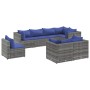 Garden furniture set 8 pieces and gray synthetic rattan cushions by , Garden sets - Ref: Foro24-3308199, Price: 492,57 €, Dis...