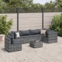 7-piece garden furniture set with gray synthetic rattan cushions by , Garden sets - Ref: Foro24-3308178, Price: 490,96 €, Dis...