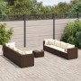 Garden furniture set 9 pieces with brown synthetic rattan cushions by , Garden sets - Ref: Foro24-3308041, Price: 530,51 €, D...