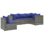 Set de muebles de jardín 5 pzas y cojines ratán sintético gris de , Conjuntos de jardín - Ref: Foro24-3308159, Precio: 309,72...